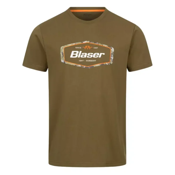 Koszulka Blaser Logo Wear Badge ciemna oliwka T-shirt z nadrukiem HunTec
