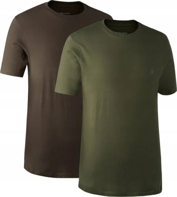T-shirt Deerhunter 8651 koszulka myśliwska Green Brown Leaf 100% bawełna