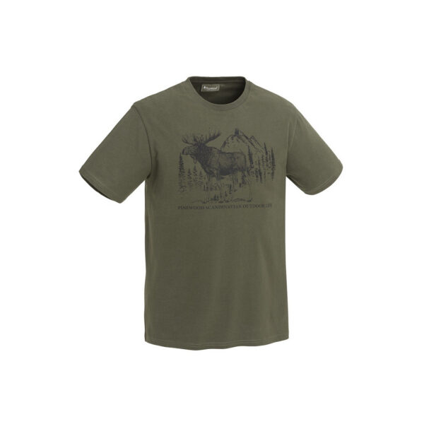 T-shirt Pinewood Moose 5571 koszulka myśliwska z łosiem zielona