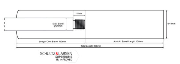 TŁUMIK SCHULTZ & LARSEN SUPERDOME KAL. .30 / .308 M14X1 MYŚLIWSKI